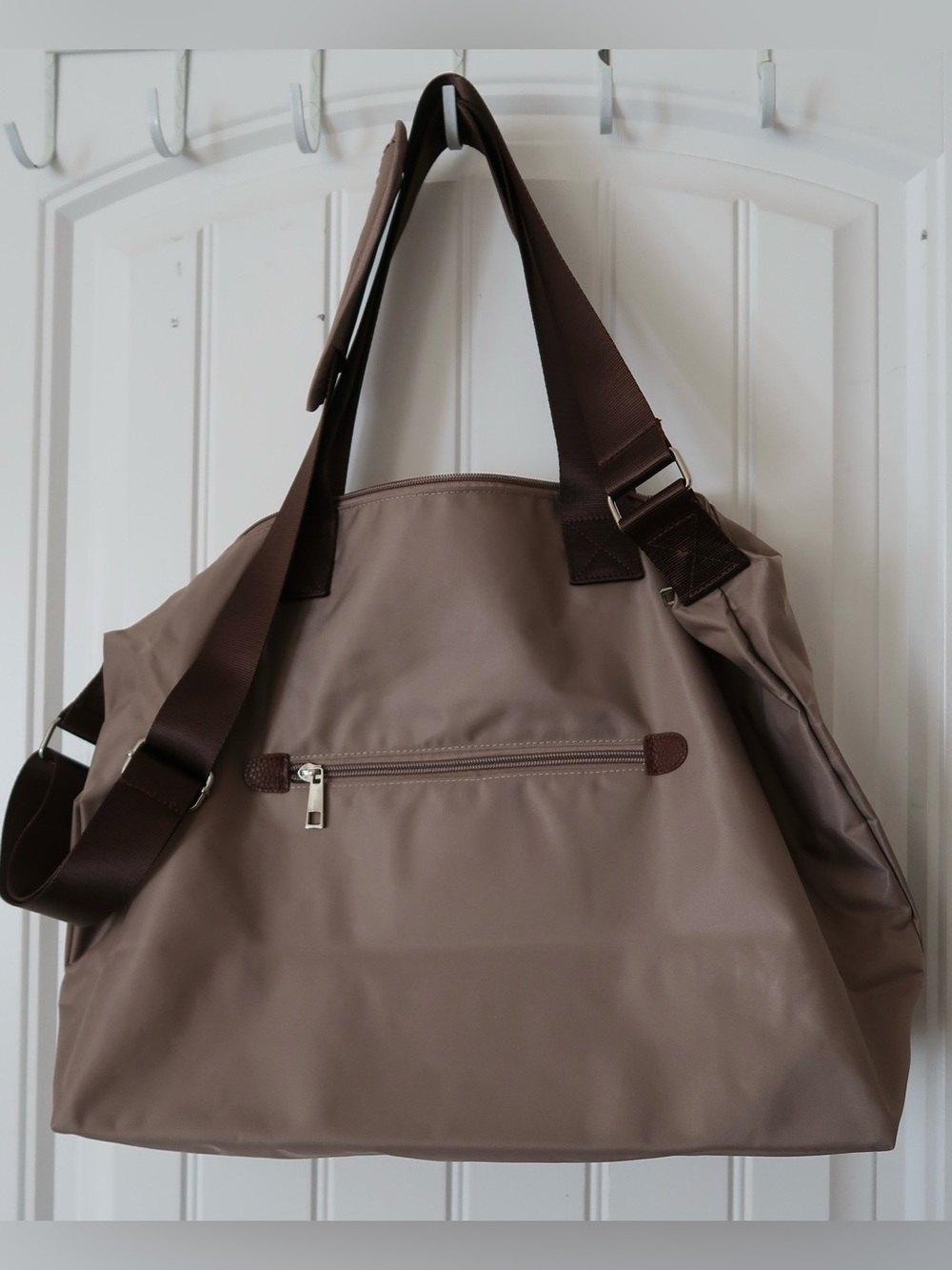 Avon Taupe Nylon Weekender Travel Bag with Trolley Sleeve